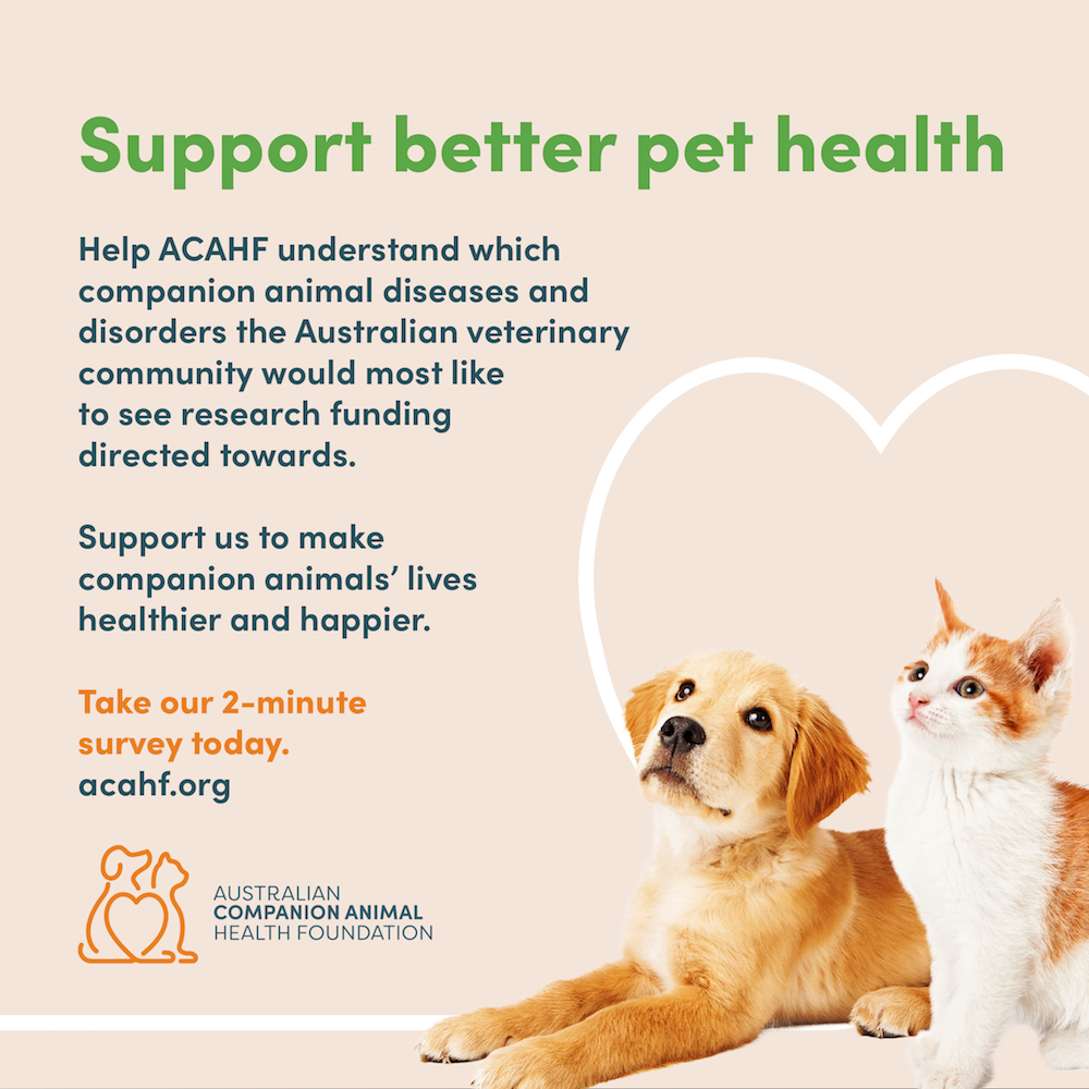 Complete the Australian Companion Animal Health Foundation survey to  improve pet health